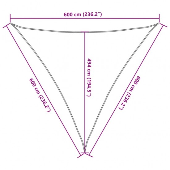 Uždanga nuo saulės, baltos spalvos, 6x6x6m, HDPE, 160g/m²