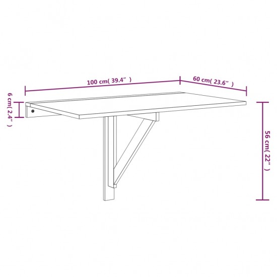 Sulankstomas sieninis staliukas, pilkas, 100x60x56cm, mediena