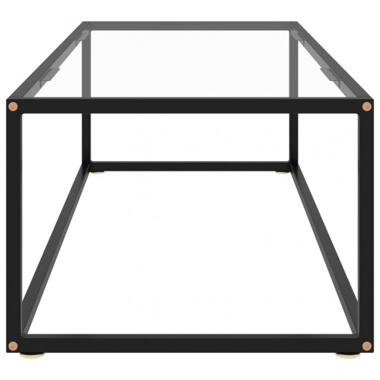 Kavos staliukas su grūdintu stiklu, juodas, 120x50x35cm