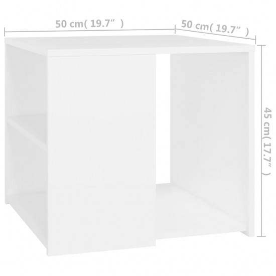 Šoninis staliukas, baltos spalvos, 50x50x45cm, MDP