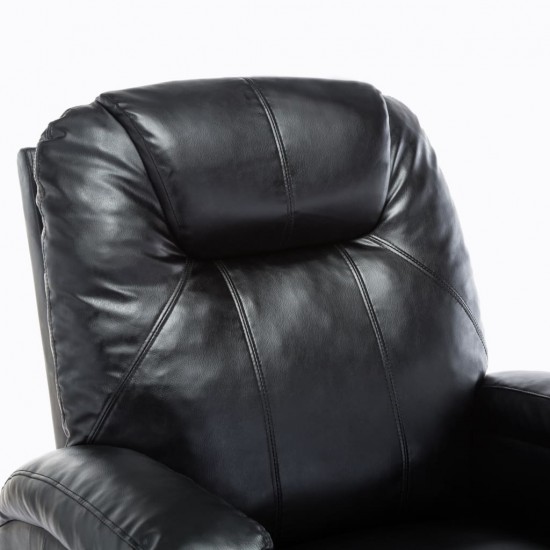 Supamasis masažinis krėslas, juodos spalvos, dirbtinė oda