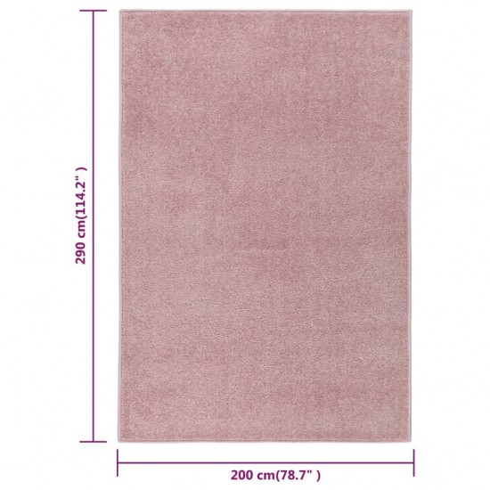 Kilimėlis, rožinės spalvos, 200x290cm, trumpi šereliai