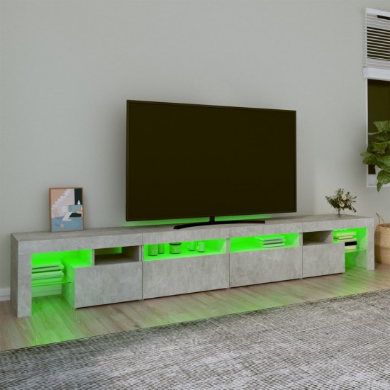 TV spintelė su LED apšvietimu, betono pilka, 260x36,5x40cm