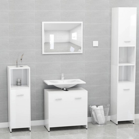 Vonios kambario spintelė, balta, 60x33x61cm, MDP, ypač blizgi