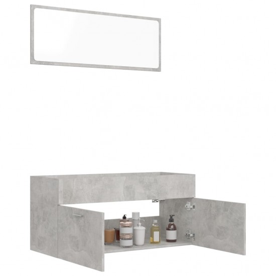 Vonios kambario baldų komplektas, 2 dalių, betono pilkas, MDP