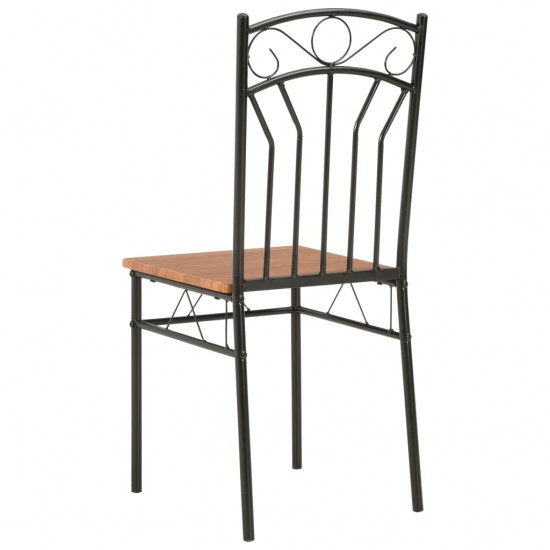 Valgomojo kėdės, 6 vnt., rudos spalvos, MDF