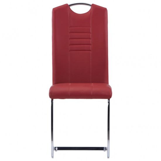 Gembinės valgomojo kėdės, 4 vnt., raudonos, dirbtinė oda