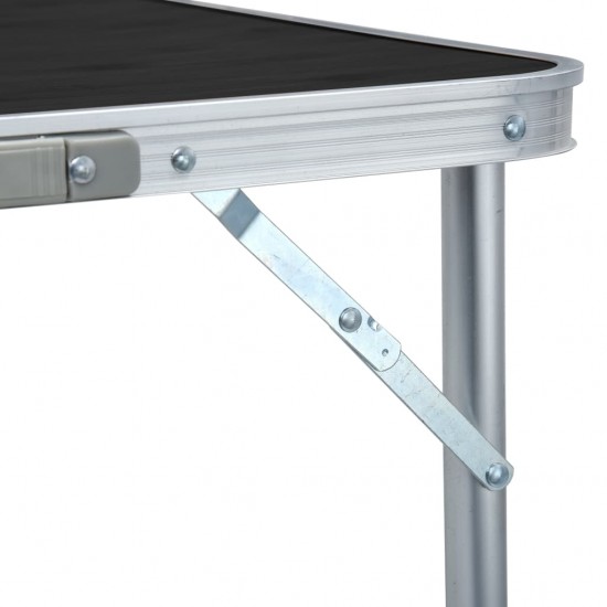 Sulankstomas stovyklavimo stalas, pilkas, 180x60cm, aliuminis
