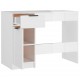 Rašomasis stalas, baltos spalvos, 100x50x75cm, mediena, blizgus