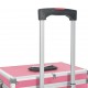 Kosmetikos lagaminas su ratukais, rožinės spalvos, aliuminis