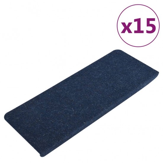 Lipnūs laiptų kilimėliai, 15vnt., mėlynos spalvos 65x24,5x3,5cm