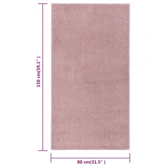 Kilimėlis, rožinės spalvos, 80x150cm, trumpi šereliai