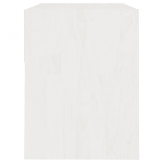 Naktinė spintelė, balta, 40x31x40cm, pušies medienos masyvas