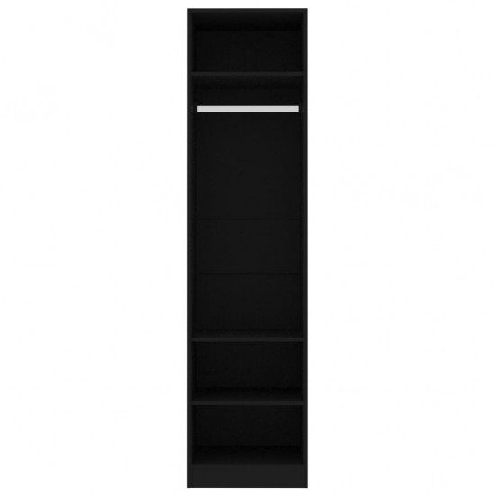 Drabužių spinta, juodos spalvos, 50x50x200 cm, MDP