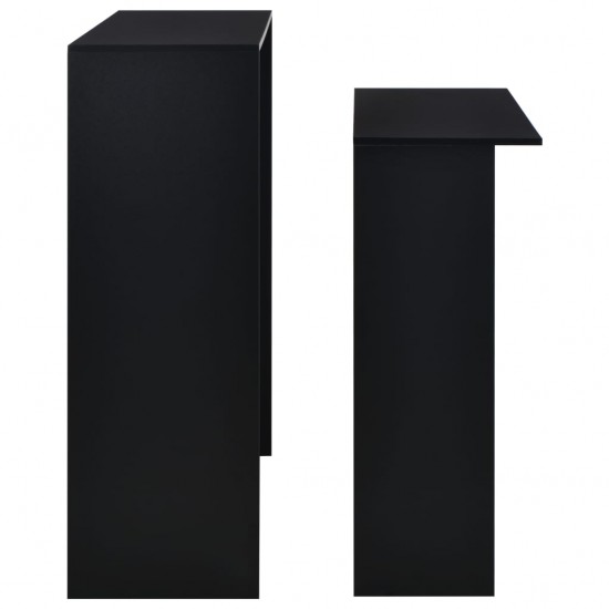 Baro stalas su 2 stalviršiais, juodos sp., 130x40x120cm