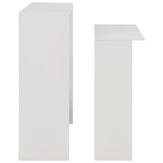 Baro stalas su 2 stalviršiais, baltos sp., 130x40x120cm