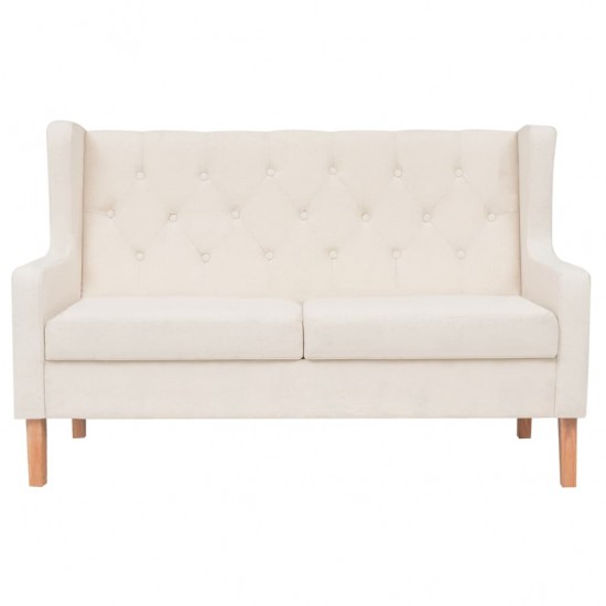 Dvivietė sofa, audinys, krėminė balta spalva