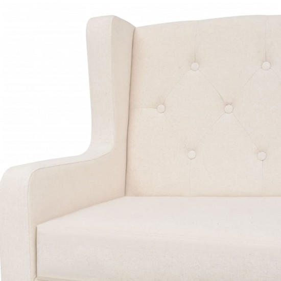 Dvivietė sofa, audinys, krėminė balta spalva