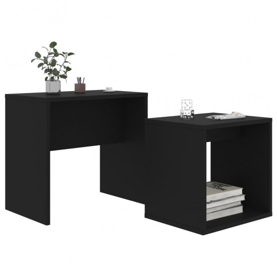 Kavos staliukų komplektas, juodos spalvos, 48x30x45cm, MDP