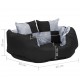 Dvipusė skalbiama pagalvė šunims, pilka ir juoda, 65x50x20cm