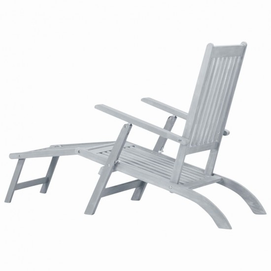 Lauko kėdė terasai su pakoja, pilkos sp., akacijos med. masyvas