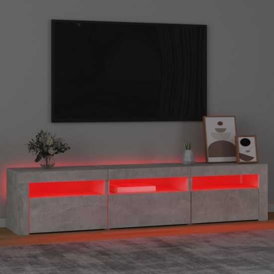 TV spintelė su LED apšvietimu, betono pilka, 180x35x40cm