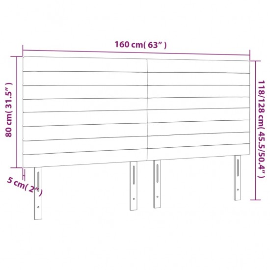 Galvūgalis su LED, mėlynos spalvos, 160x5x118/128cm, audinys