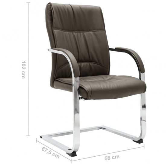 Gembinė biuro kėdė, pilkos spalvos, dirbtinė oda
