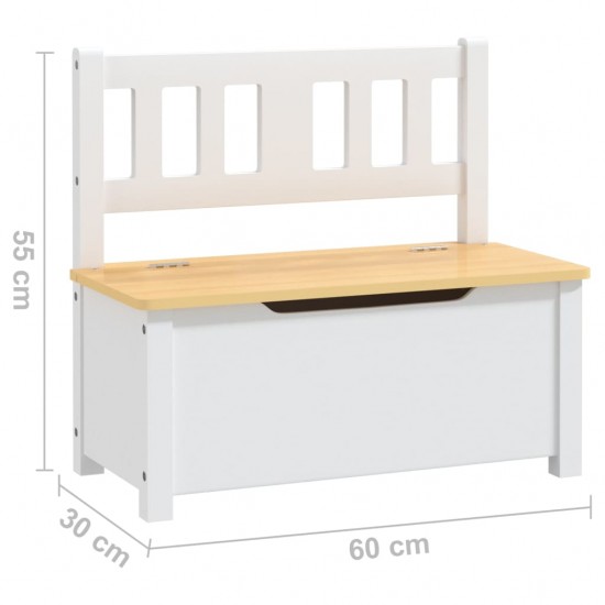 Vaikiškas stalo ir kėdžių komplektas, 4 dalių, baltas, MDF