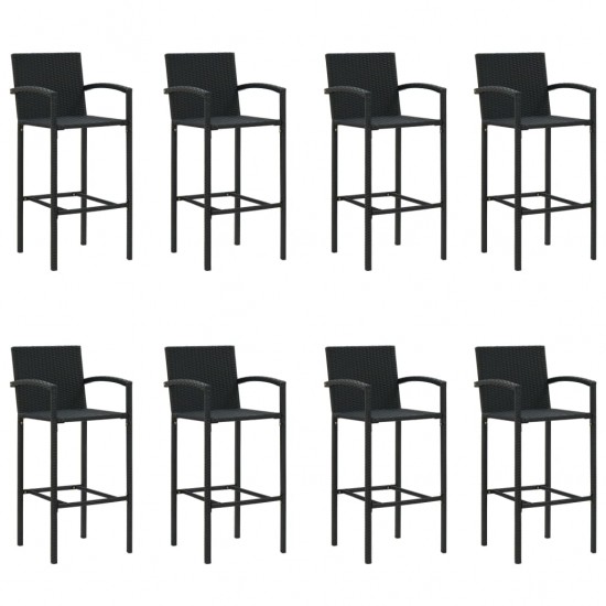 Sodo baro baldų komplektas, 9 dalių, juodas (246665+2x313455)
