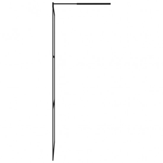 Dušo sienelė su skaidriu ESG stiklu, juodos spalvos, 115x195cm
