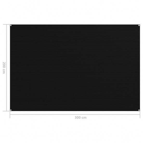 Palapinės kilimėlis, juodos spalvos, 200x300cm