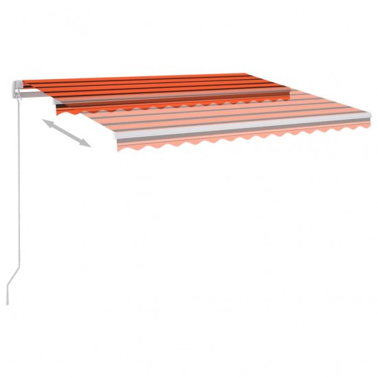 Automatinė markizė su LED/vėjo jutikliu, oranžinė/ruda, 3x2,5m