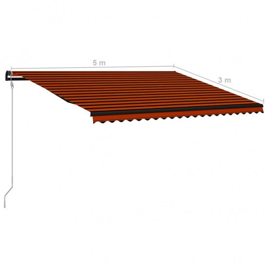 Automatinė ištraukiama markizė, oranžinė ir ruda, 500x300cm