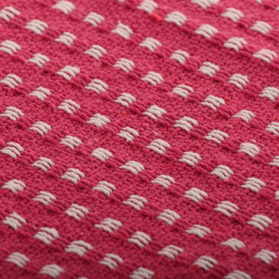 Pledas, medvilnė, kvadratų raštas, 160x210cm, rožinė spalva