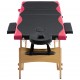 Sulankstomas masažo stalas, juodas ir rožinis, mediena, 3 zonų