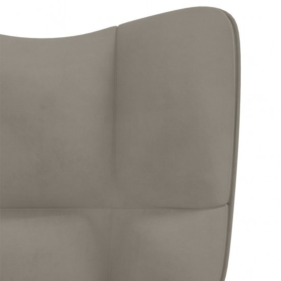 Supama kėdė, šviesiai pilkos spalvos, aksomas