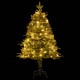 Kalėdų eglutė su LED/kankorėžiais, žalia, 120cm, PVC ir PE