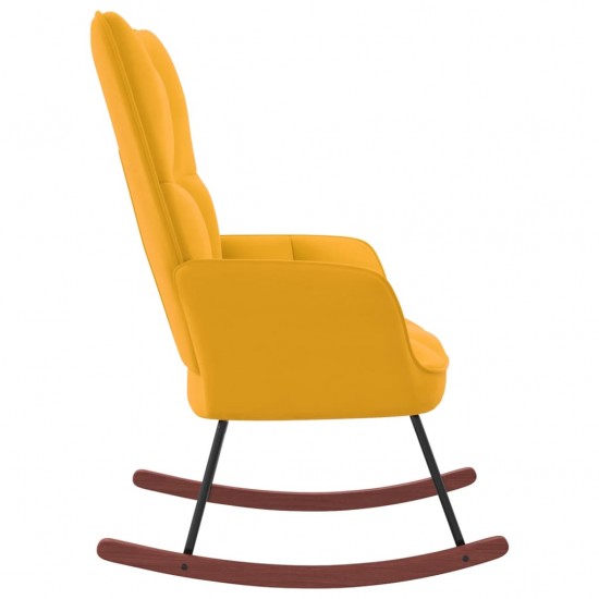 Supama kėdė, garstyčių geltonos spalvos, aksomas
