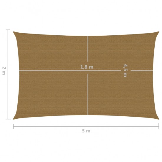 Uždanga nuo saulės, taupe spalvos, 2x5m, HDPE, 160g/m²