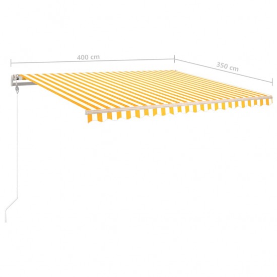 Rankiniu būdu ištraukiama markizė su LED, geltona/balta, 4x3,5m