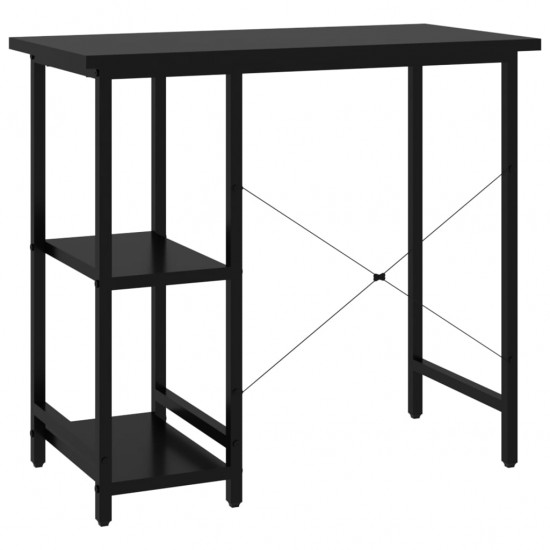 Kompiuterio stalas, juodos spalvos, 80x40x72cm, MDF ir metalas
