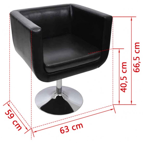 Baro kėdės, 2 vnt., dirbtinė oda, juodos