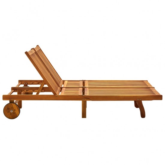 Dvivietis sodo saulės gultas su čiužiniu, akacijos medienos masyvas (311873+2x314205)