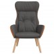 Poilsio kėdė, tamsiai pilkos spalvos, audinys ir PVC