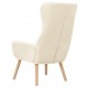 Poilsio kėdė, kreminės baltos spalvos, aksomas