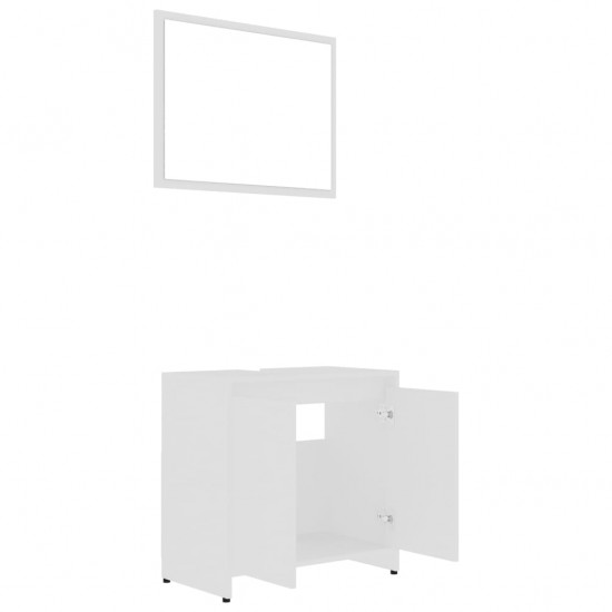 Vonios kambario baldų komplektas, 3 dalių, baltos spalvos, MDP