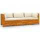 Trivietė sodo sofa su pagalvėlėmis, akacijos medienos masyvas