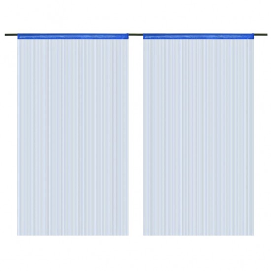 Virvelinės užuolaidos, 2vnt., 100x250cm, mėlynos spalvos