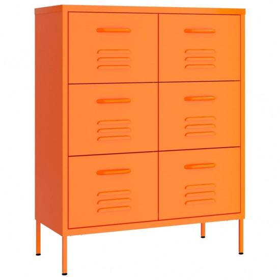 Spintelė su stalčiais, oranžinė, 80x35x101,5cm, plienas